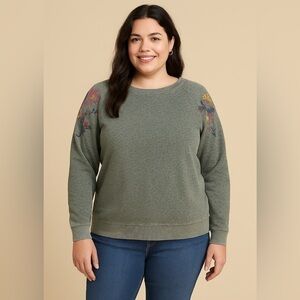 Standard Grace - Mossy Green Leopard Top M